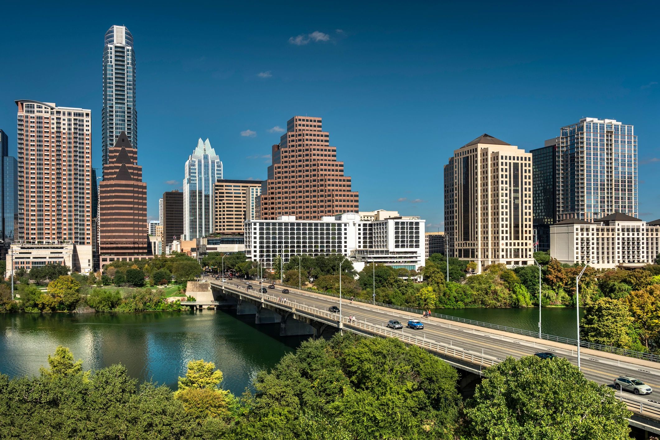 Austin skyline over the river