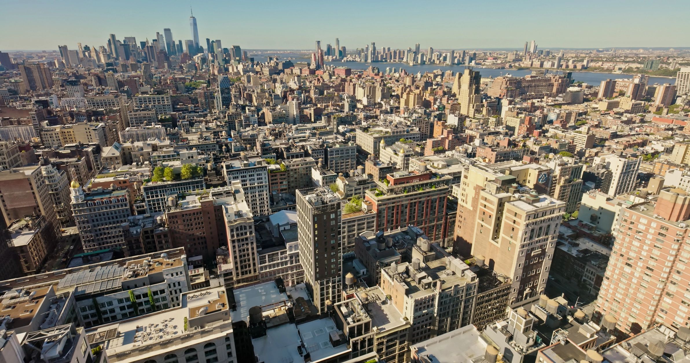 Aerial view of Manhattan skyline