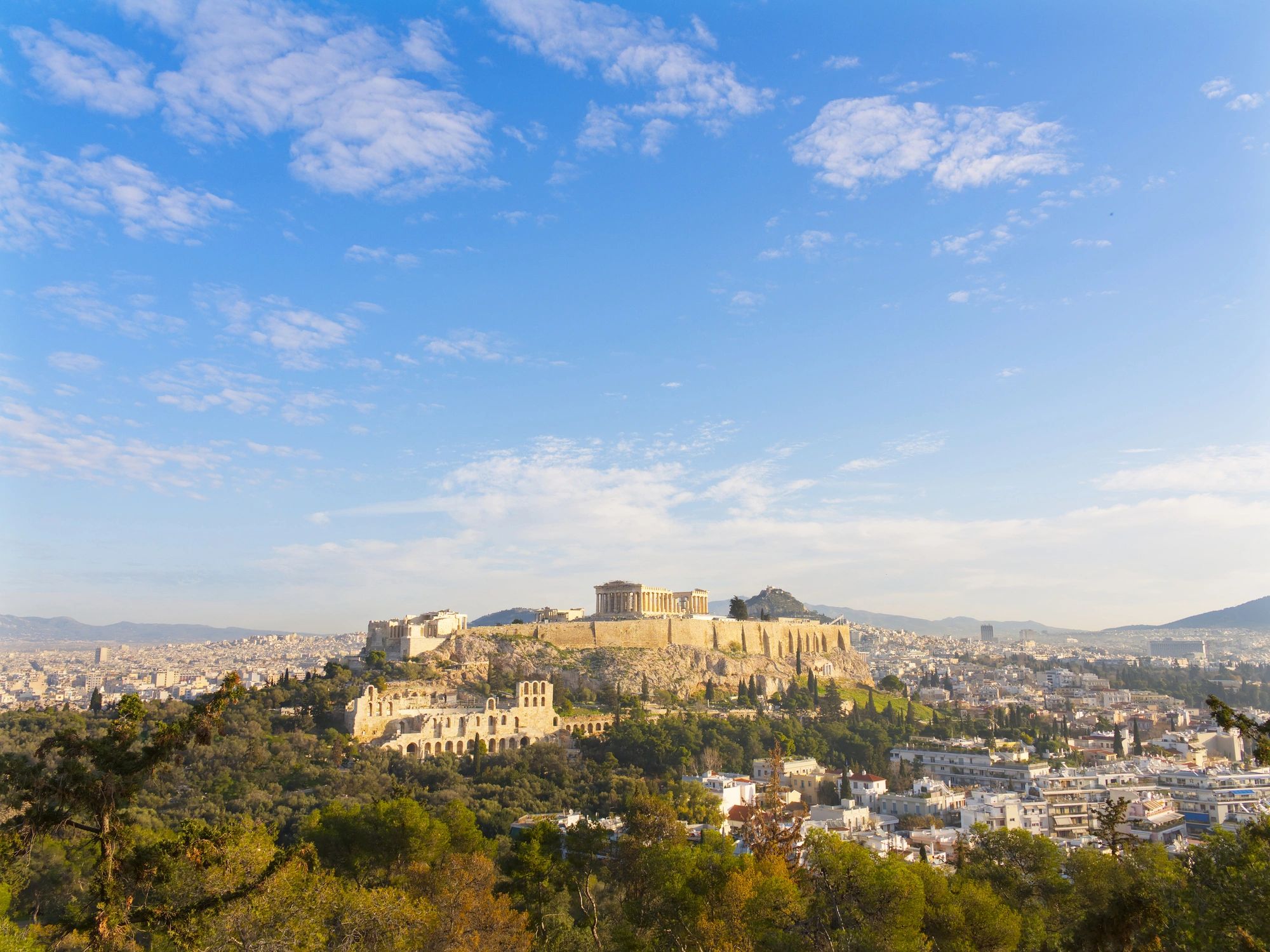 Acropolis overlooking Athens cityscape