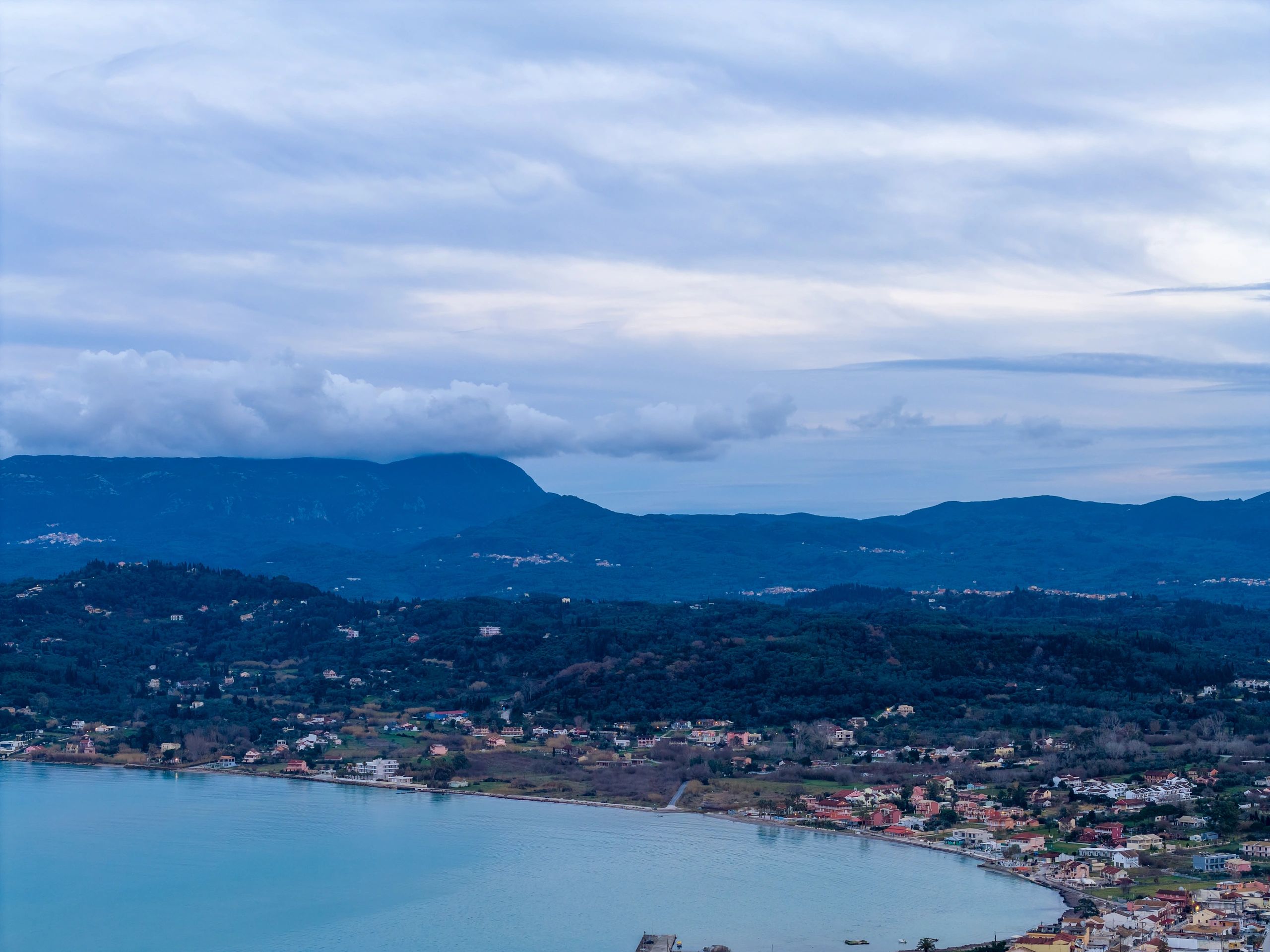 Aerial view of Sidari bay in Corfu, Greece