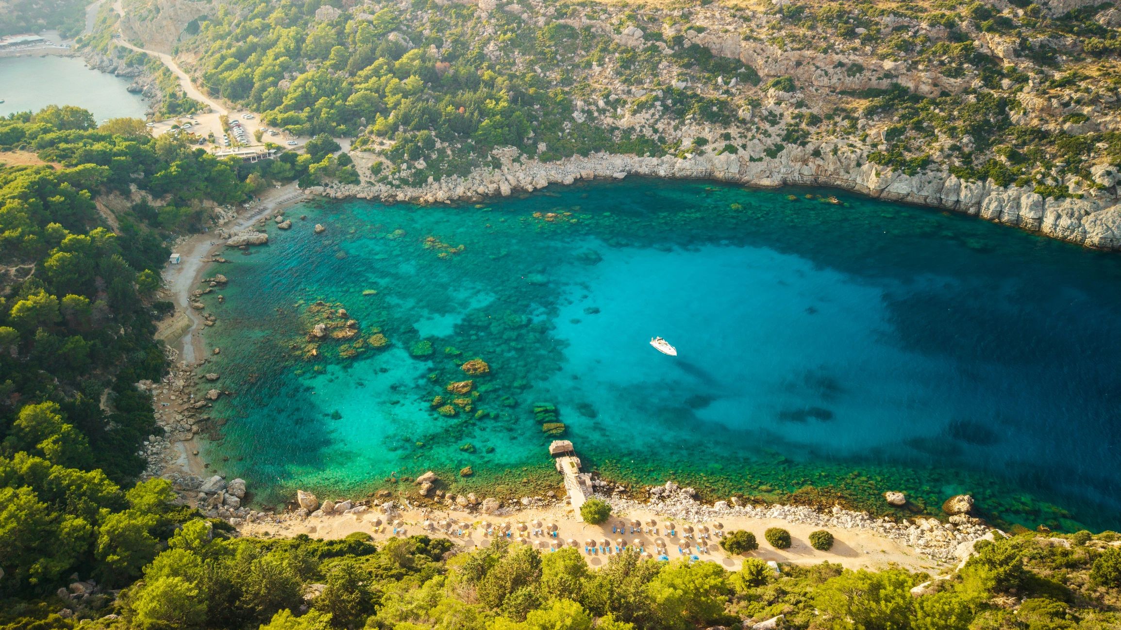 Saint Paul’s Bay near Lindos on Rhodes, Greece
